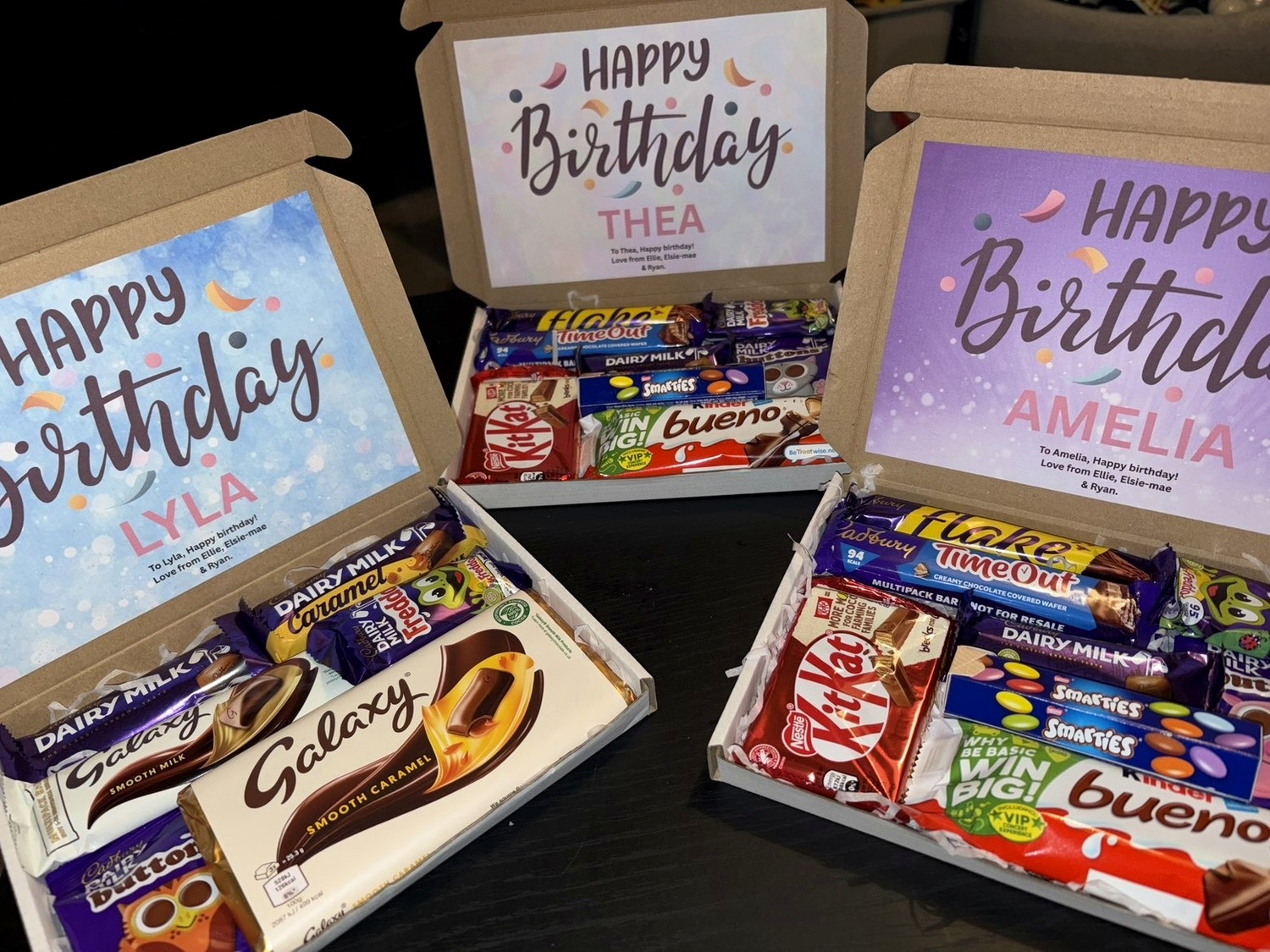 Birthday personalised sweet boxes