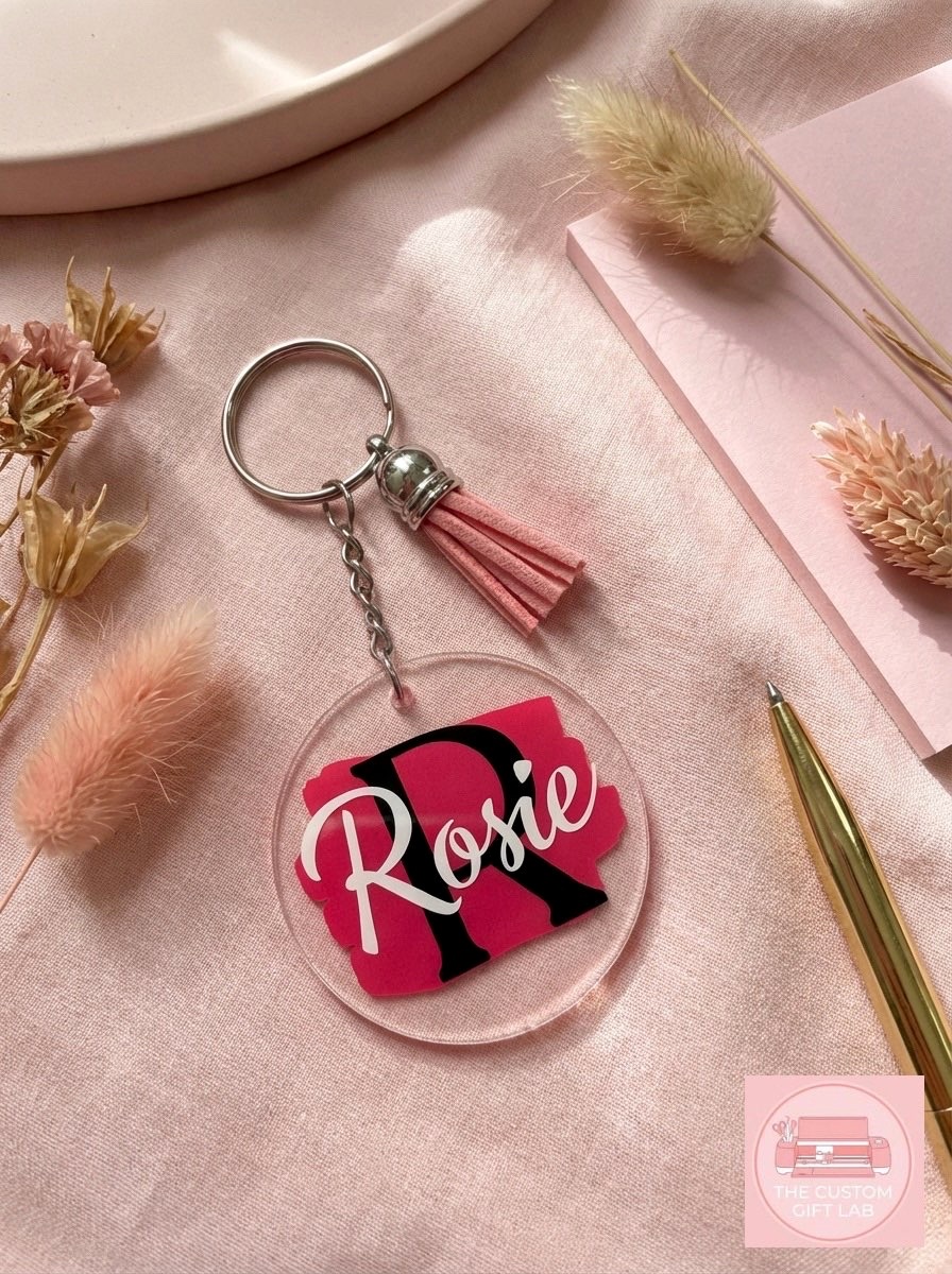 Personalised acrylic keyring